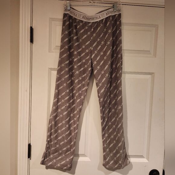Aeropostale gray and white stretchy lightweight pajama pants - Picture 1 of 3